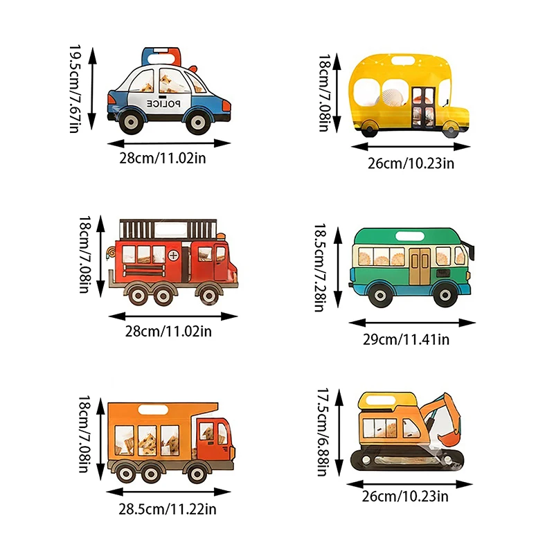 Construction Truck Bulldozer Excavator Police Car Fire Engine Shape Candy Cookie Bags Kid Birthday Xmas Party Gift Zipper Bags