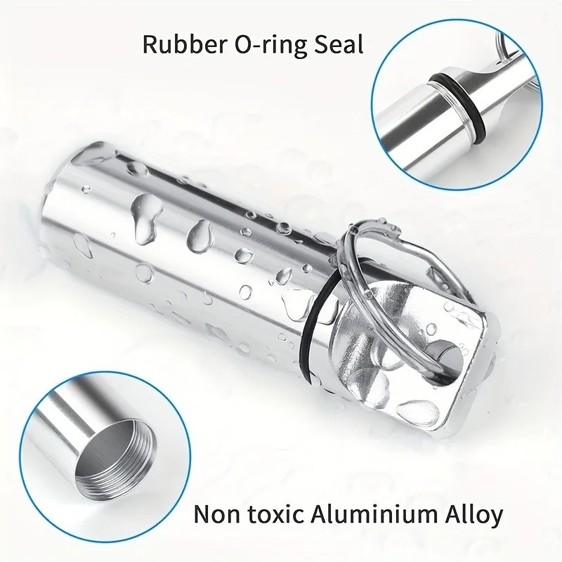 3pcs Small Pocket Pill Box Keychain, Aluminum Alloy Portable Mini Pill Organizer