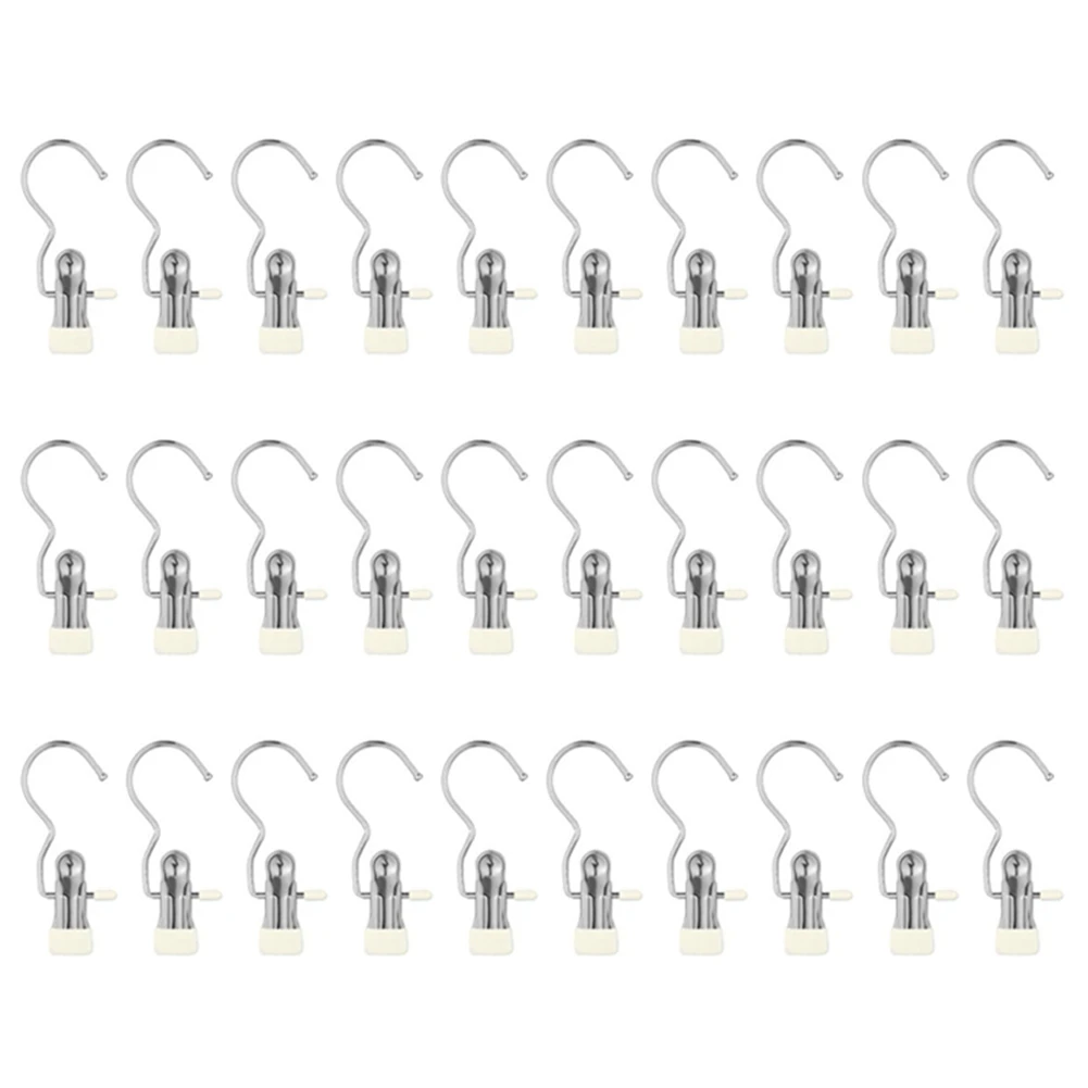 Heavy Duty Hanging Hooks Clips,New Boot Hangers for Closet,Laundry Hooks Hanging Clip Clothes,Hat Pants Towel Beige 30PC