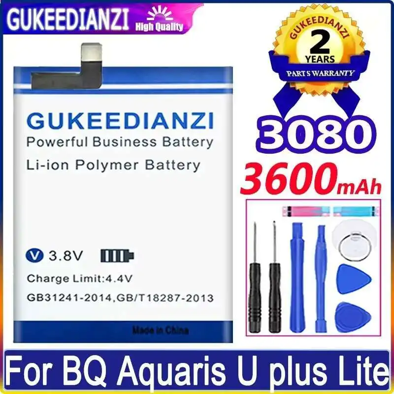 

Высокая емкость для BQ Aquaris U Plus Lite 3080, долговечный аккумулятор для мобильного телефона 3600 мАч