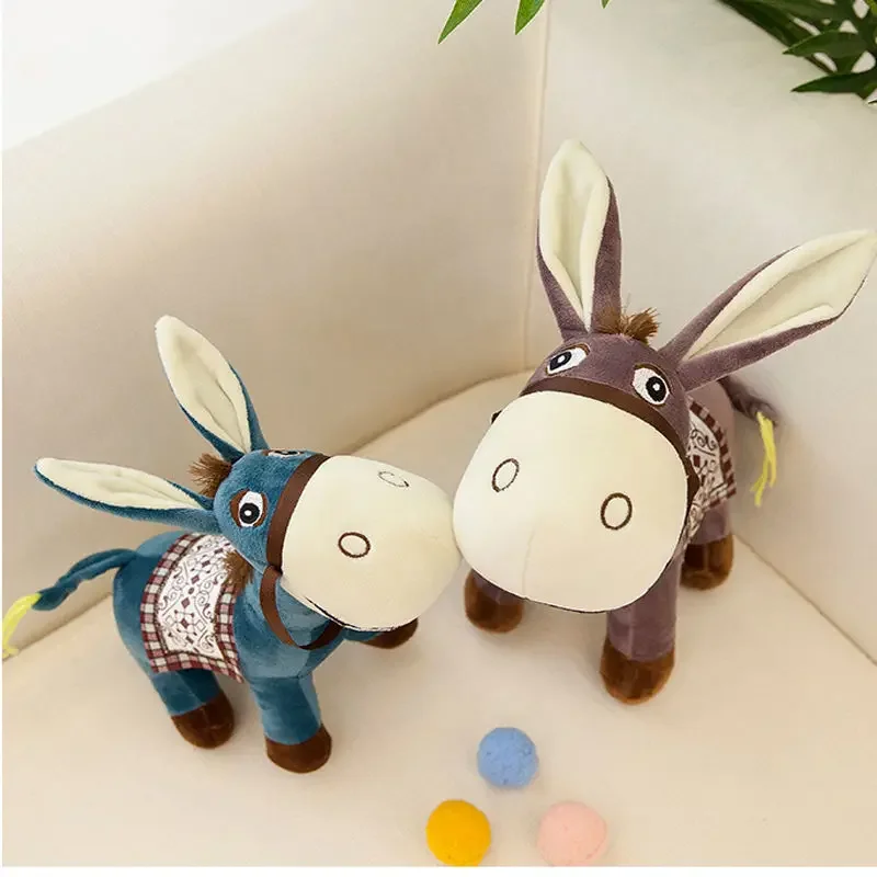 30cm Creative Cartoon Cute Donkey 4 Colors Simulated Exquisite Soft Workmanship Doll Decoration Great Birthday Presents Kids