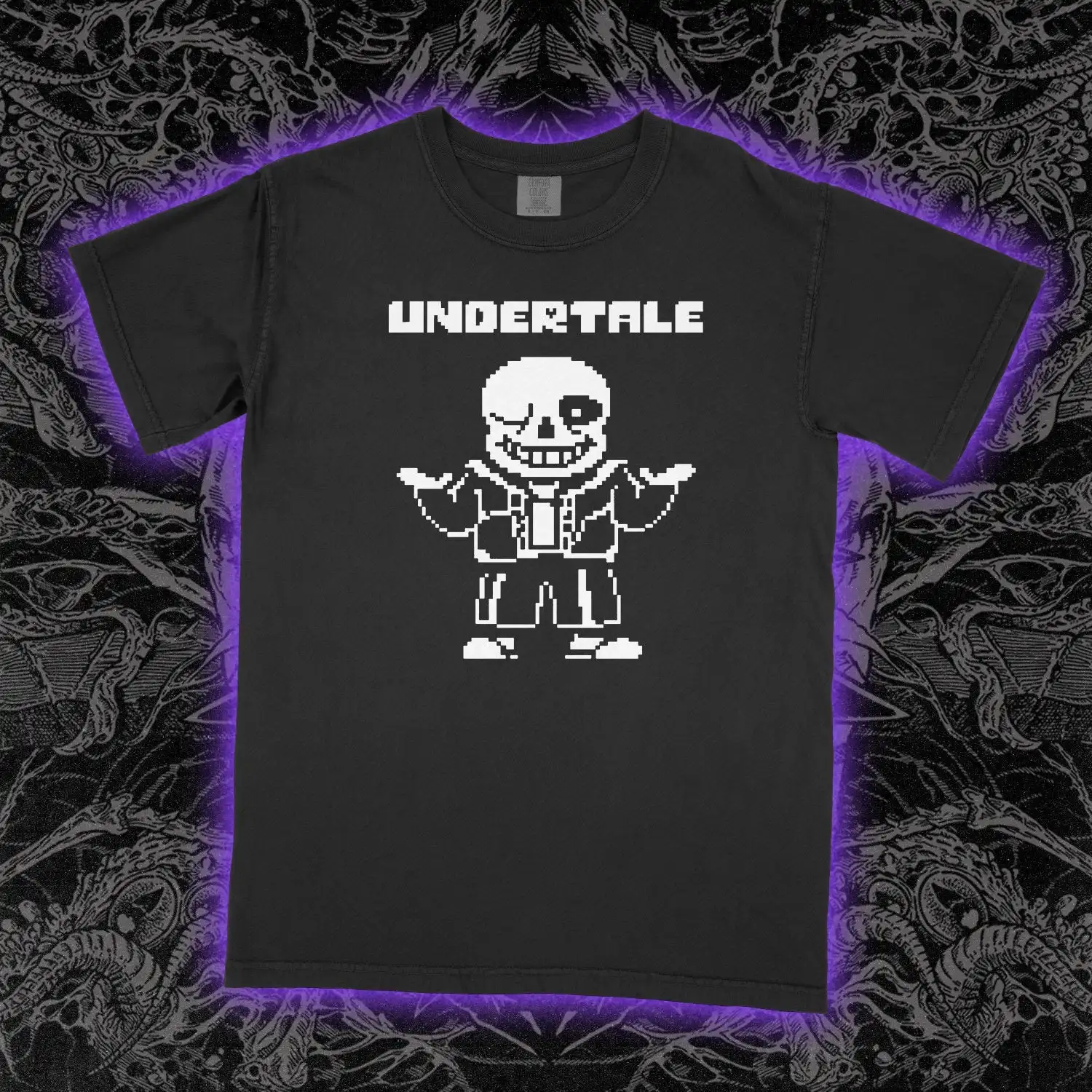 Undertale Sans Skeleton Pixel Art Graphic T-Shirt Cotton Men Women Streetwear Tee