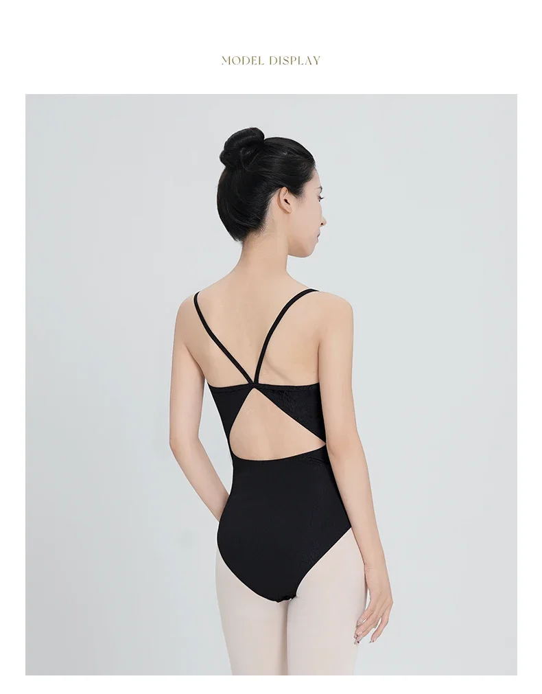 Ballett-Trikot für Damen, Tanz-Ganzanzug für Erwachsene, Gymnastik-Unterhemd, Body für Ballett, Yoga, Aerobic-Übungen – Detail 7