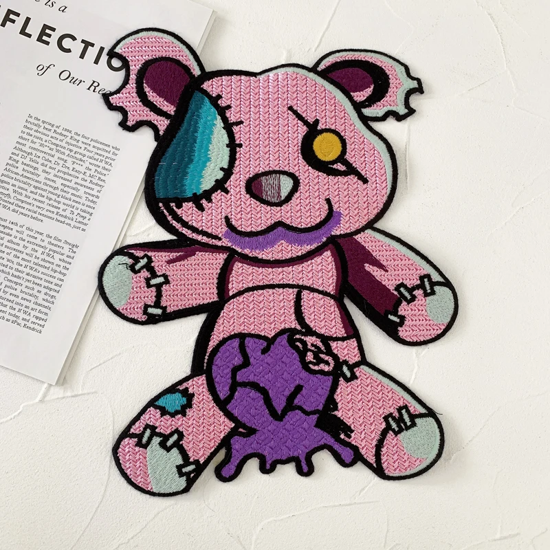 Bear Embroidery Patches Letter Embroidery Patches Cartoon Badges Clothing Accessories Sewing Supplies Ironing Patches