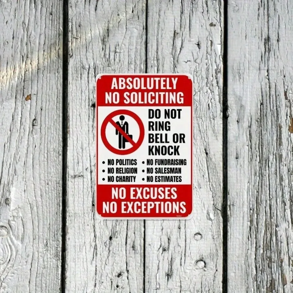 Do Not Knock No Soliciting Door Sign, 2D Flat Front Door Decor for Halloween Home Bedroom Bathroom Kitchen Wall House Decor