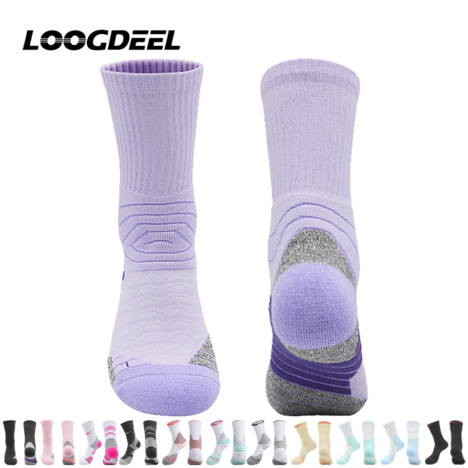 

Loogdeel Adult Professional Basketball Socks Non-slip Crew Sports Socks Terry Sole Sweat-absorbing High-top Training Socks