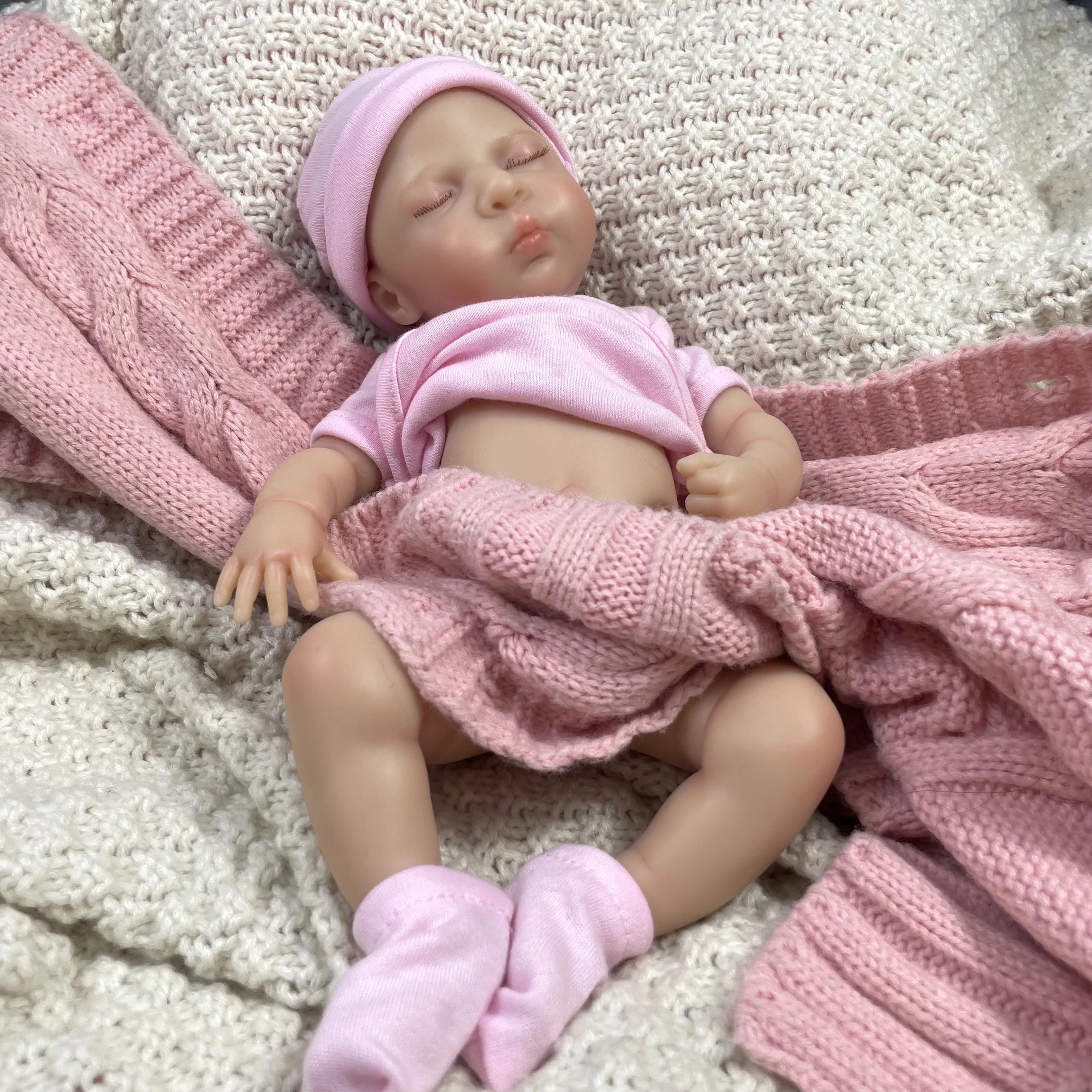 Muñeca Reborn de silicona totalmente lisa de 13 pulgadas Luna, juguete de regalo de cumpleaños y Navidad elástico Flexible de silicona suave realista para niña