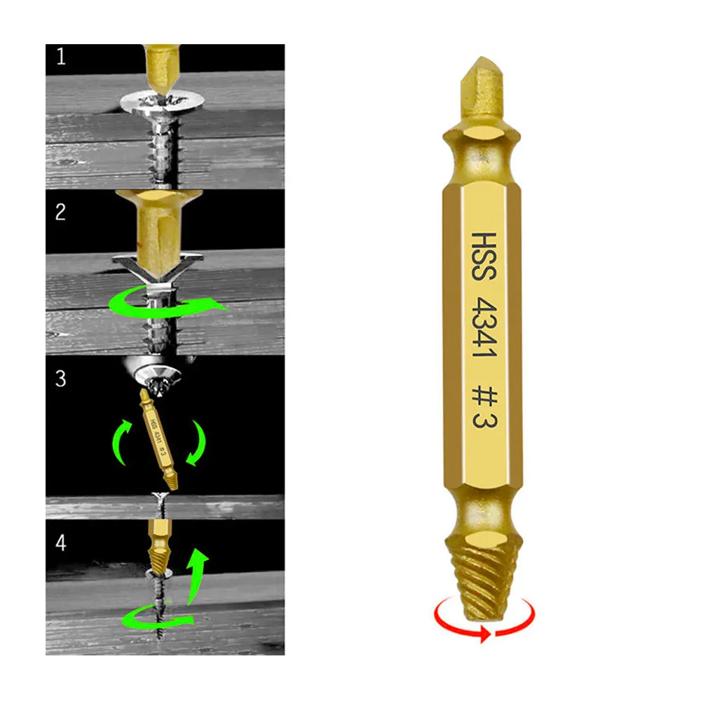 Binoax 4341 6 Chiếc Vàng Vít Hút Bộ Khoan Dễ Dàng Ra Hướng Dẫn Vỡ Damag Vặn Ốc Bu Lông Tẩy Dụng Cụ Làm Rau Cau