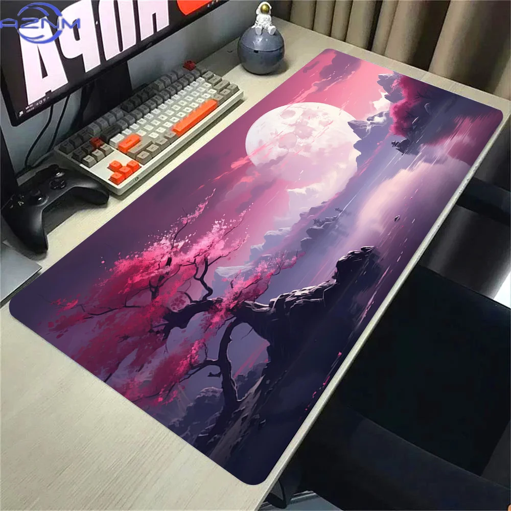 Pink Sakura Anime Mousepad Landscape Gaming Mouse Pad Xxl Mouse Mat Big Carpets Pc Computer Accessories Stitch Stuff Deskmat Rug