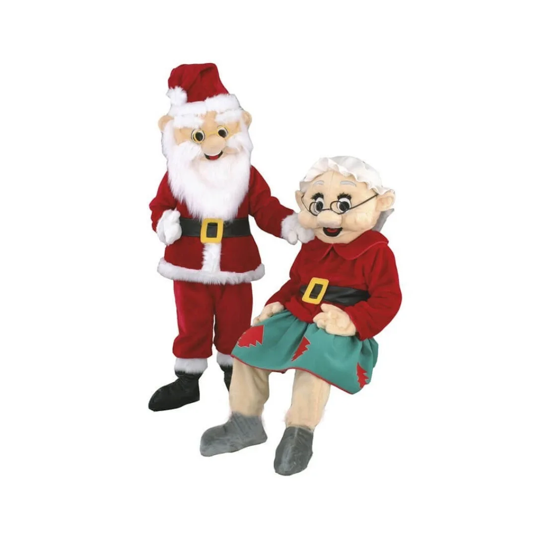 

Santa Clause Christmas mascot costume New Holiday Couple Cartoon Mascotte Fancy Dress Kits for Shopping Store Carnival Party