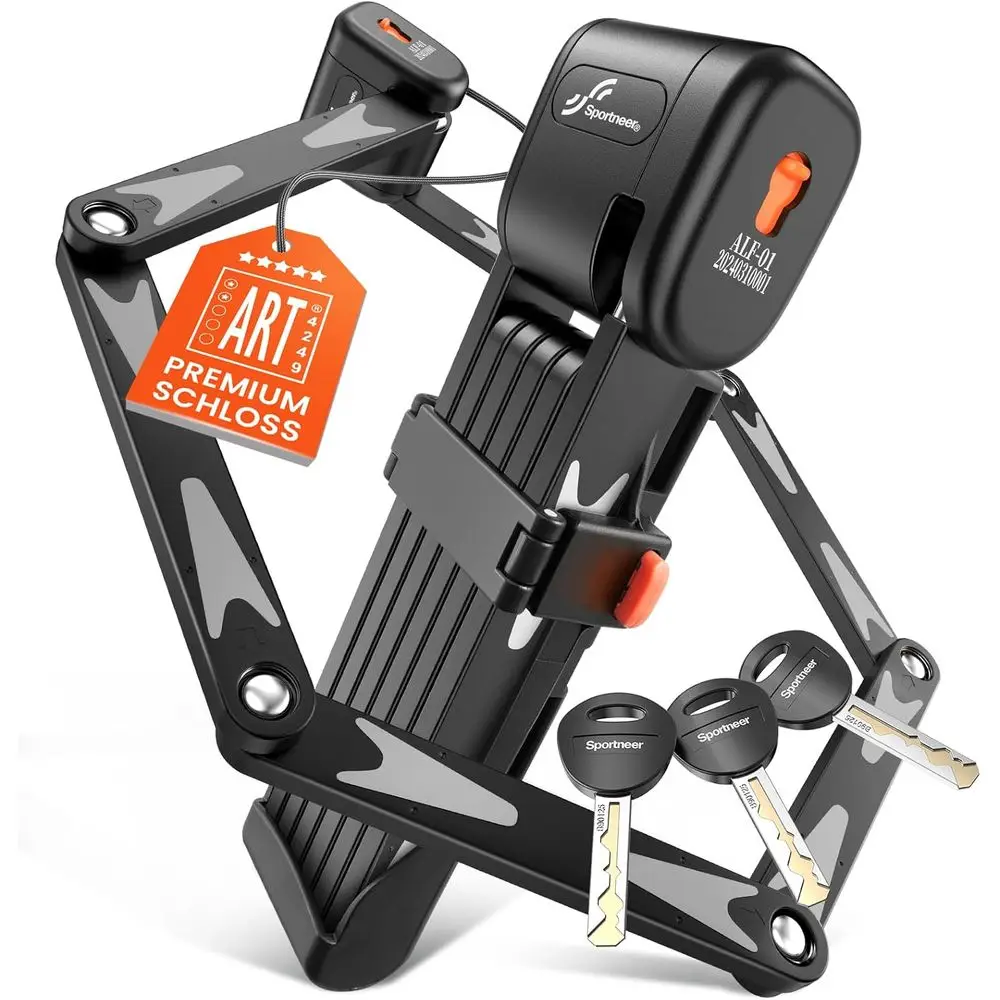 

Высокозащитный велосипедный замок - сертифицированный, сверхпрочный, противоугонный, с 3 ключами из нержавеющей стали и креплением, 95 см/3,12 фута, 2,86 фунта