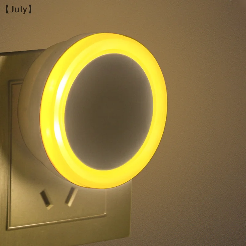 Intelligent Light Controlled LED Night Light Smart Night Sensor Round Plug In Wall Night Lamp Home Hallway Staireway Nightlight