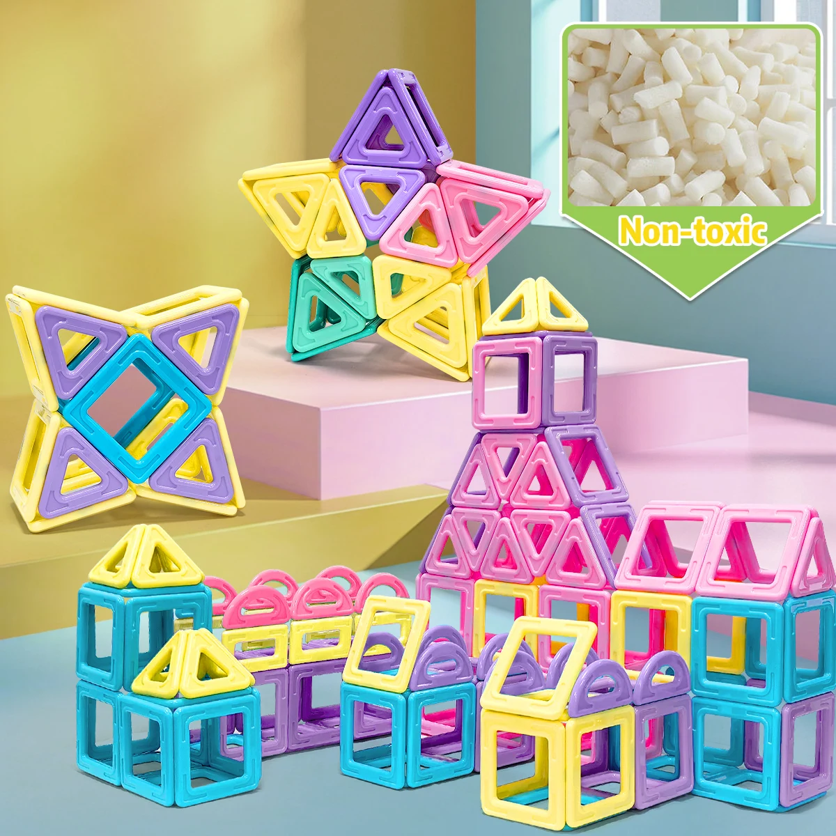 Macaron 3D Magnetische Blokken Set Speelgoed Voor Kinderen Jongens Meisjes Educatief Zintuiglijk Gebouw Magneticfor Speelgoed Geschenken 32/56/84PCS ﻿