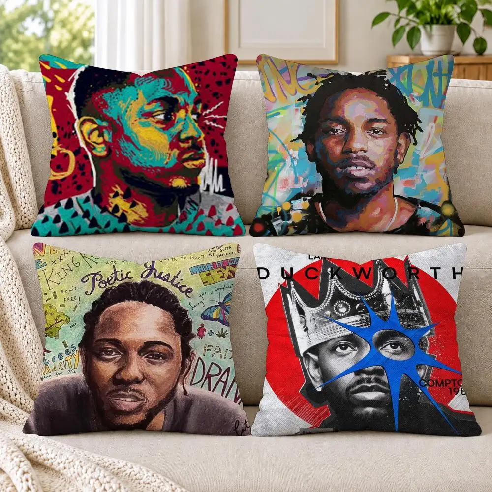 K-Kendrick L-Lamar Cushion Cover Short Plush Double-Sided Printing Sofa Bedroom Living Room Throw Pillow Cover Home Decor