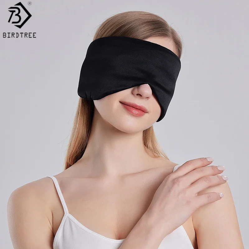 

Birdtree 100% Mulberry Silk Eye Patch Shading Sleep Eye Mask,Travel Relax Cover Eyeshade Health Sleeping Shield,2025 NewA57523JF