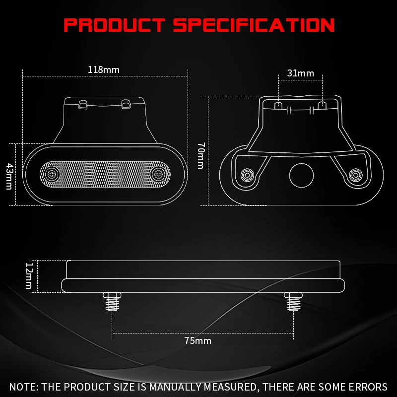 Truck 20 LED Side Marker Lights 12V 24V Turn Signal Lamp Rear Stop Light Tail Brkae Light For Car Trailer Tractor Lorry Pickup