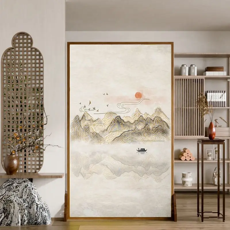 

Bamboo artistic conception Chinese screen partition living room office movable