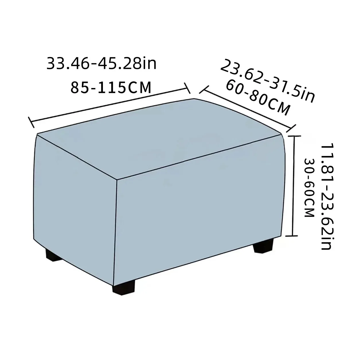 1pc Jacquard Square Cover Stretch Spandex Footstool Sofa Covers All-inclusive Footrest Chair Slipcover for Living Room Decor