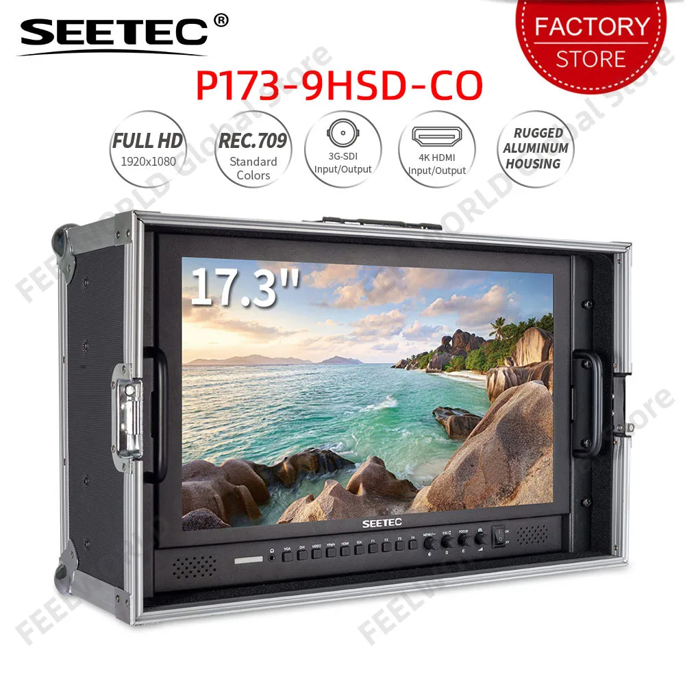 SEETEC P173-9HSD-CO 4K HDMI 3G SDI Carry on Broadcast Director Monitor Full HD 1920x1080 Aluminum Design with YPbPr Video Audio