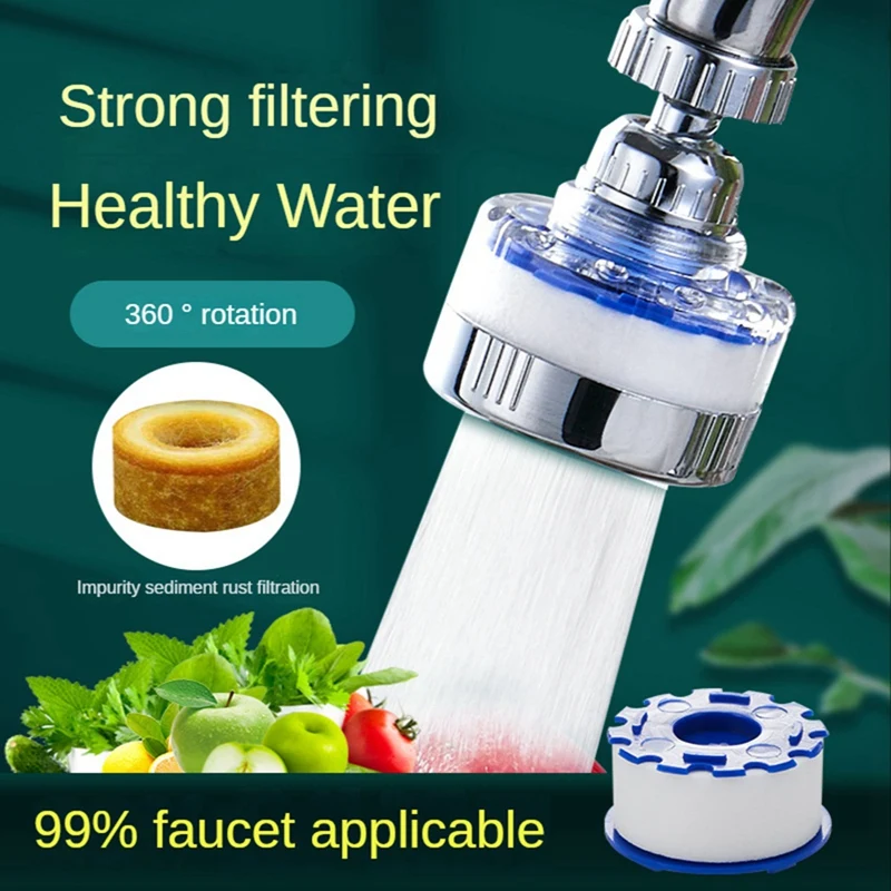 A74E- Rubinetto filtro acqua lavello, filtro rubinetto, 360 °   Filtri per rubinetti rotanti Filtrazione per rubinetti purificatore per bagno e cucina domestici