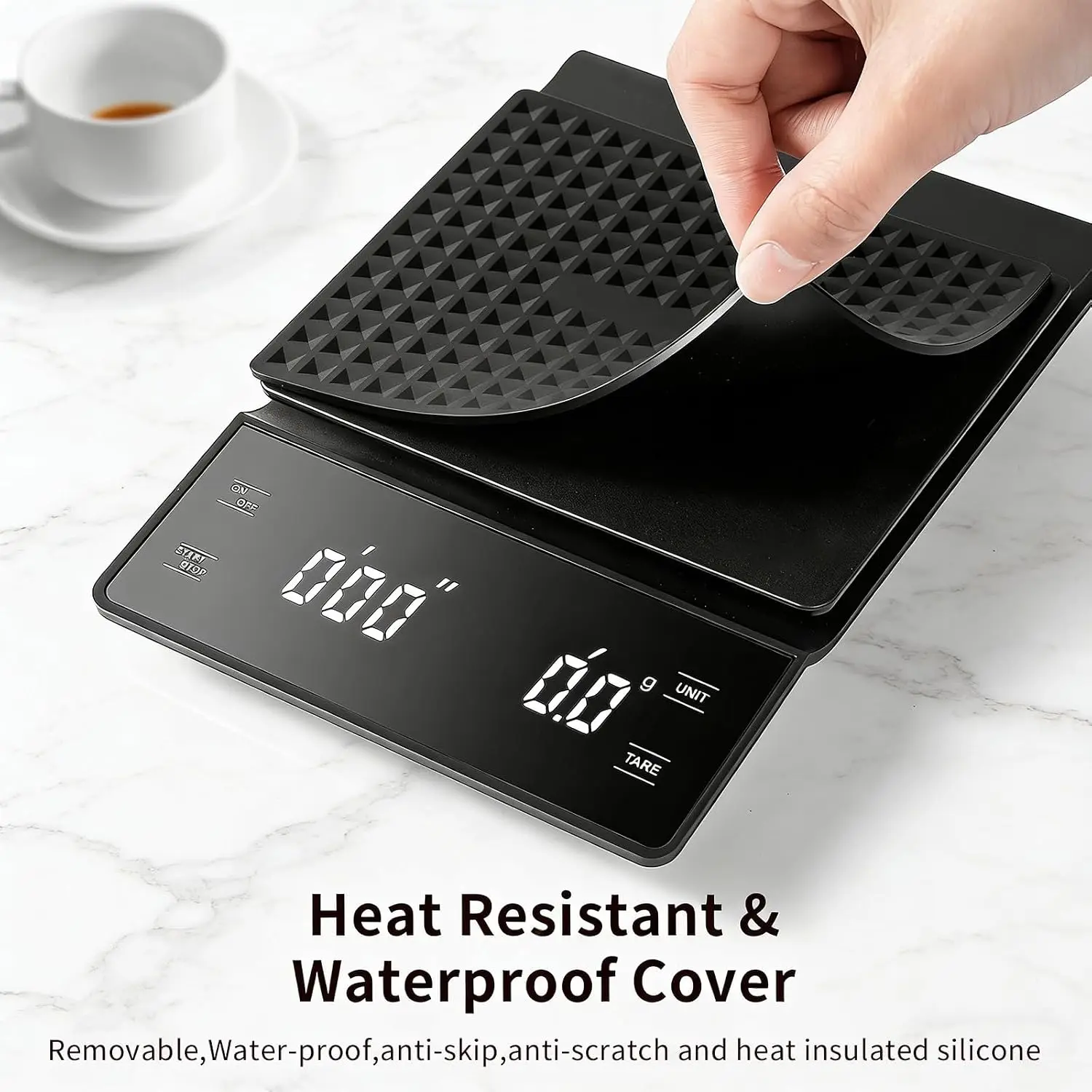 High Precision Coffee Scale, 3kg/0.1g, Digital Kitchen Scale with Timer for Espresso & Pour-Over image 4