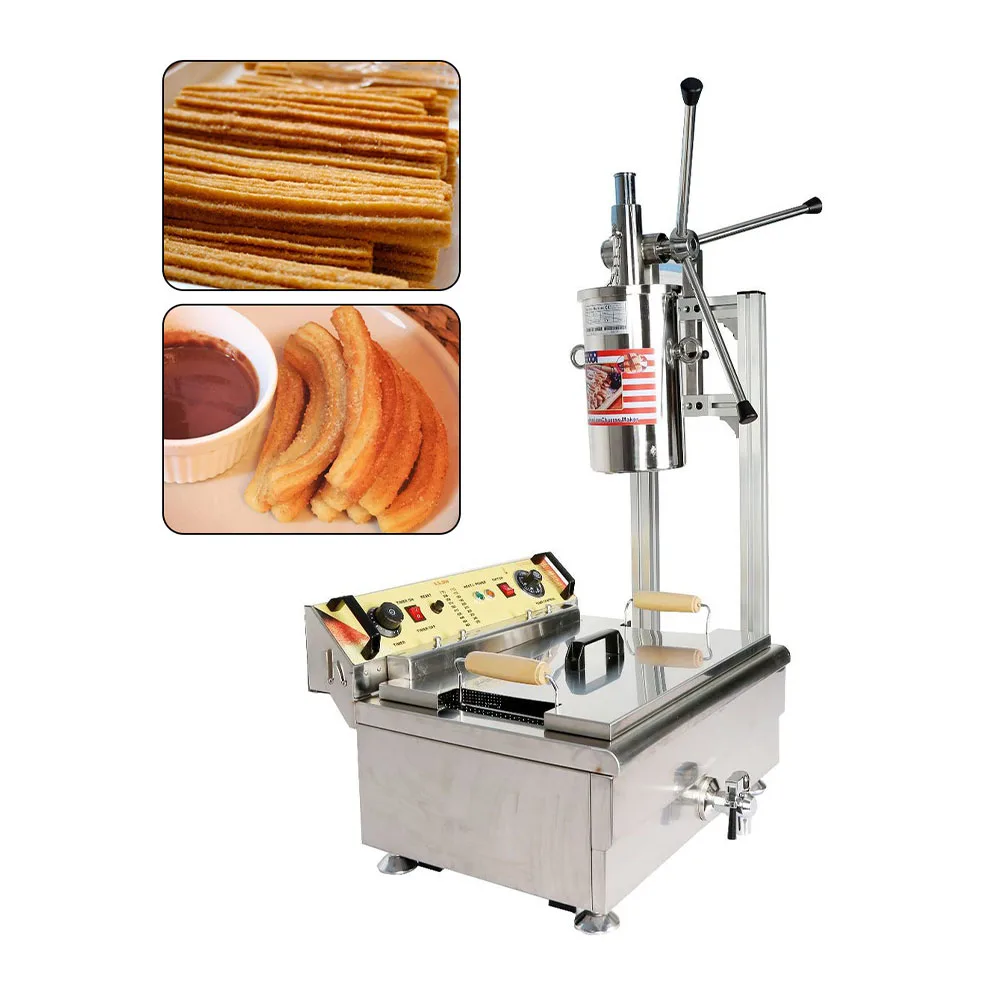 Commercial 5L Churros Machine Hand Operated Churros Press for Authentic Spanish Churros With Deep Fryer