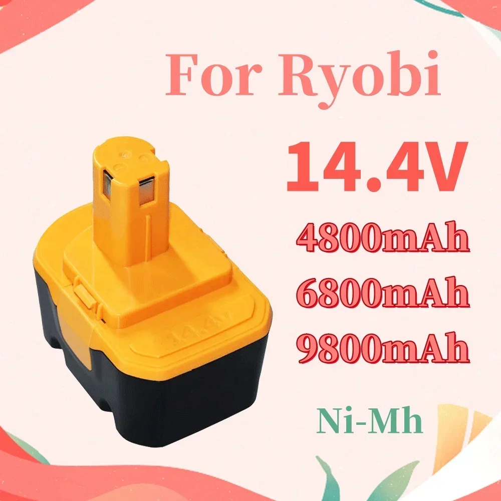 

14.4V 4.8/6.8/9.8Ah Ni-Mh For Ryobi Battery SaftSafety Compatible R10521 RY6201 RY6202 130224010 130224011 130281002 1400144 131