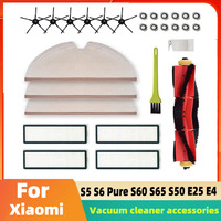 for Xiaomi Roborock S5 S6 Pure S6 Vacuum Cleaner Spare Parts Kits Mop Cloths Wet Mopping filter Side Brush Roll Brush Water Tank