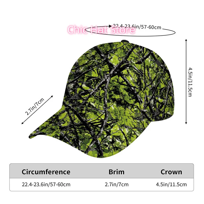1pc of a Classic Baseball Cap Featuring a Lush Greenery And Twigs Design, with an Adjustable Fit for Comfort, Making It Perfect