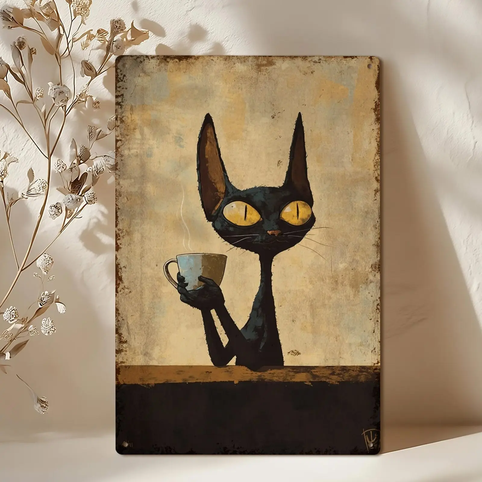 1Pc Vintage Cat & C… - image