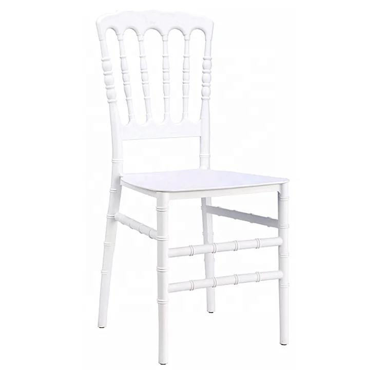 

China manufacture stacking White plastic wedding resin chiavari chair