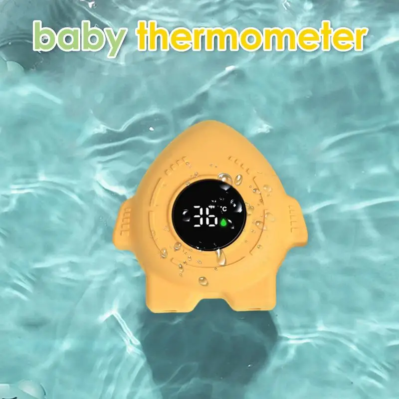 

Bath Temperature Toy Cute Rocket Bathing Water Temperature Meter LED Display IPX9 Waterproof Floating Toy For Indoor Room And