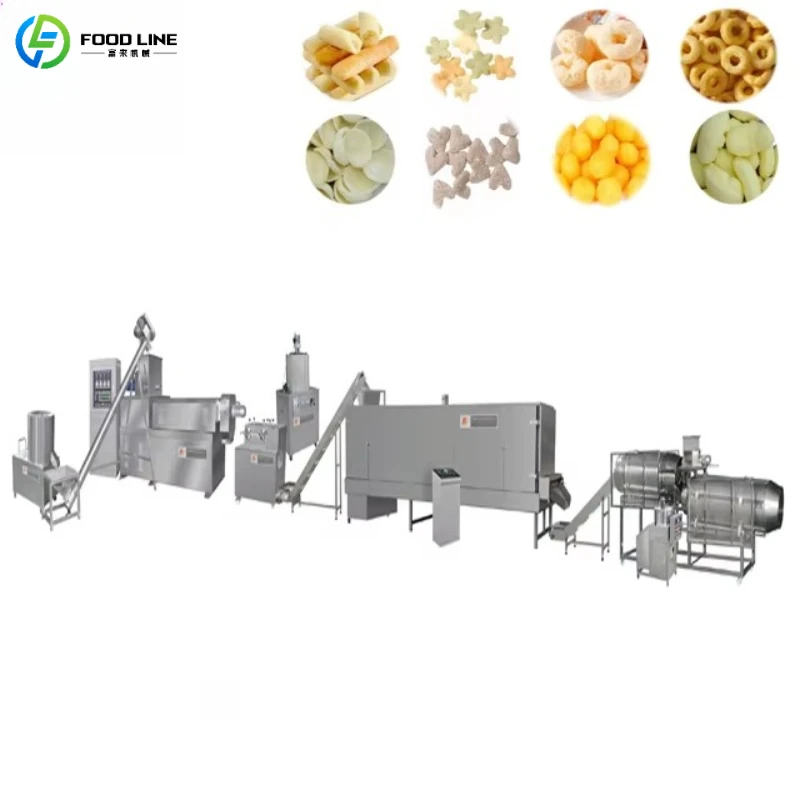 Customized Heavy Duty Puffed Food Production Line Durable Snack Making Line for Puffed Rings Sticks