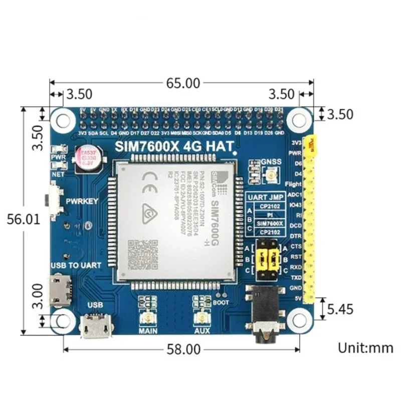 【2026】SIM7600NA-H 4G HAT for Raspberry Pi LTE Cat-4 4G Support with GNSS Positioning for North America Electronic Modules and Ki