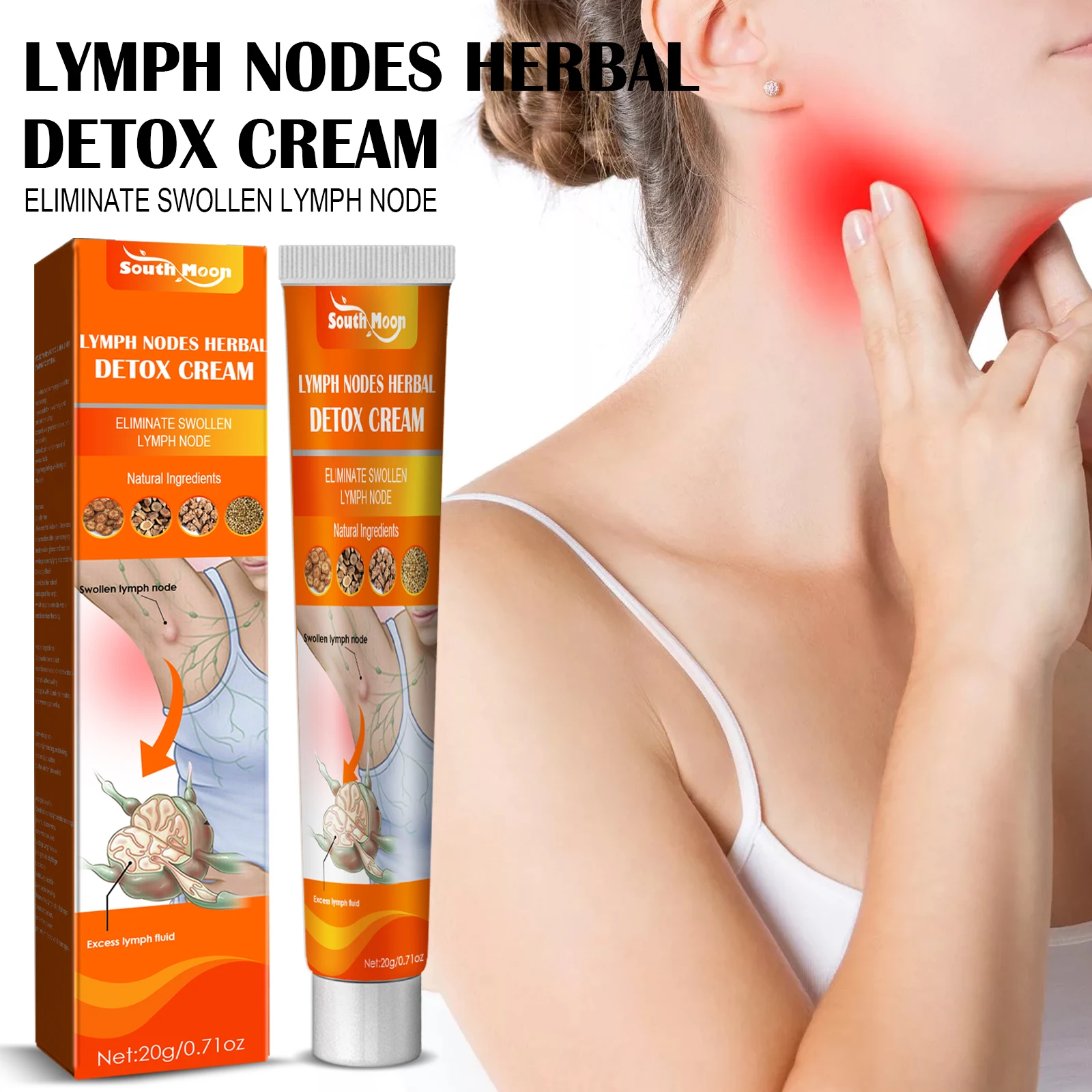 

Herbal Lymph Nodes Herbal Detox Cream Care ointment, Neck/Armpit/Ear Anti-Swelling Patch for to Remove Underarm Fat, Anti-Swelli