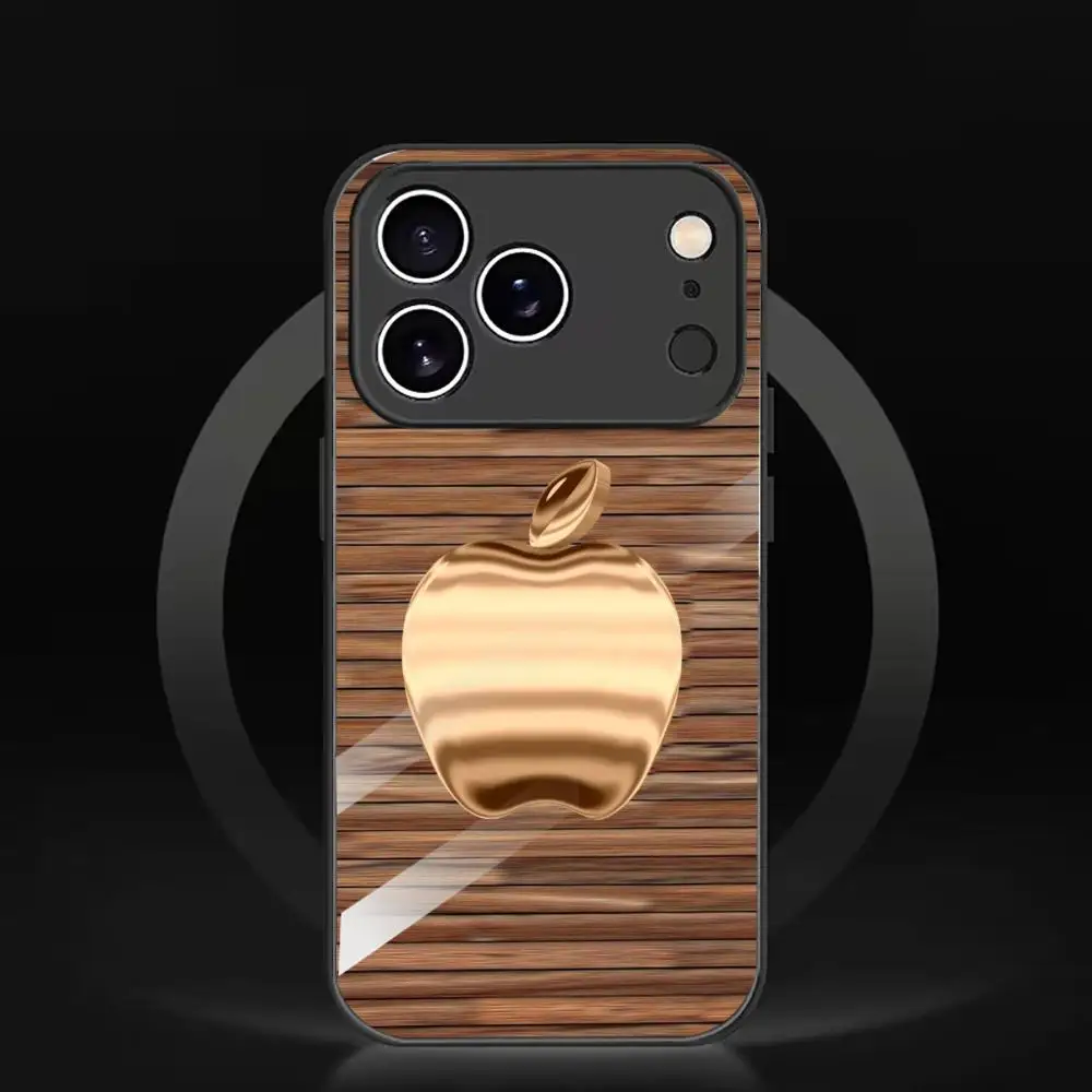 Creative wood grain gold Tempered Glass Fashion phone case for iPhone18/17/16/15/14/13/12 /11 Promax Pro Plus Air Dropresistant