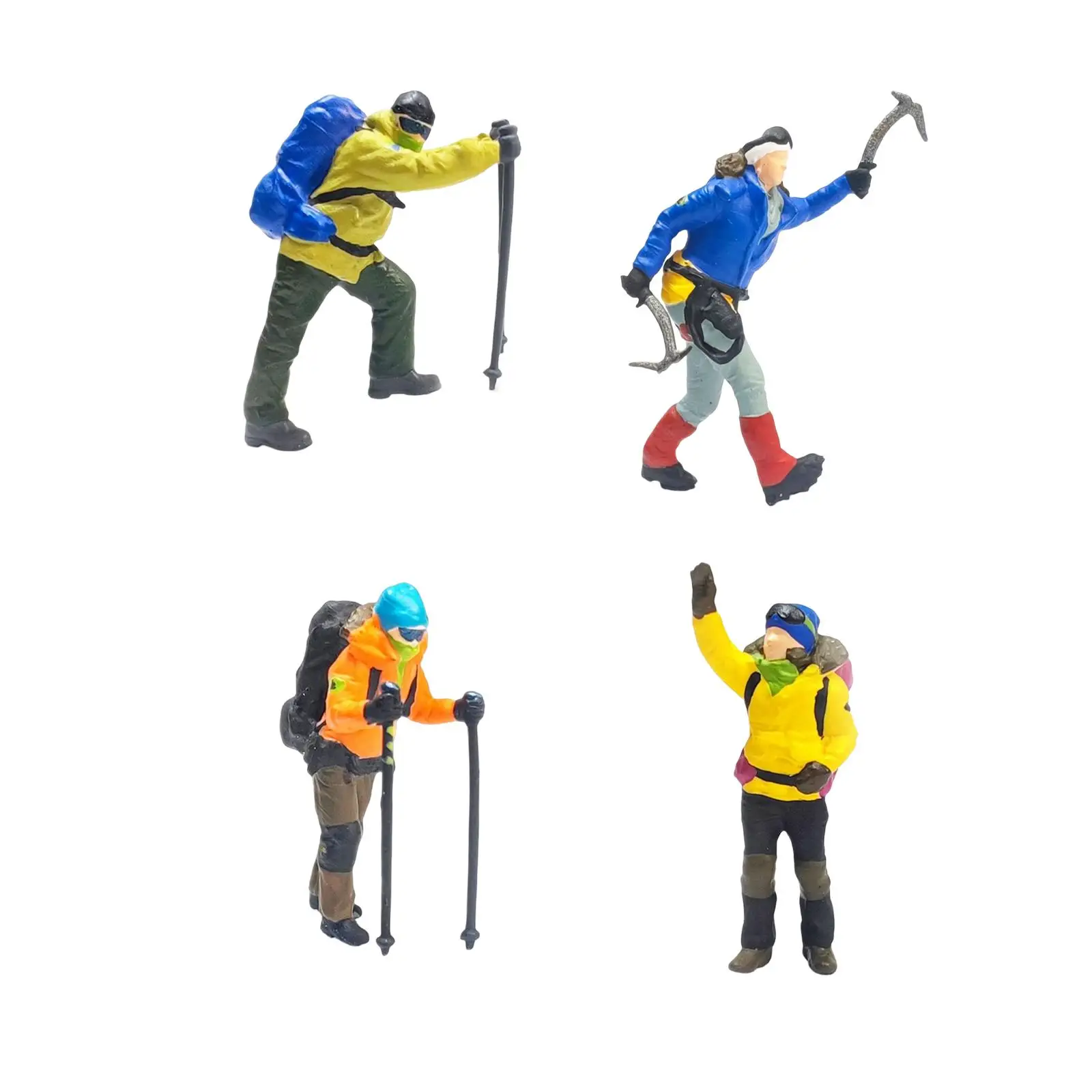 Realistic 1/64 Climbing People Figures Mountaineering People Figurines Miniature