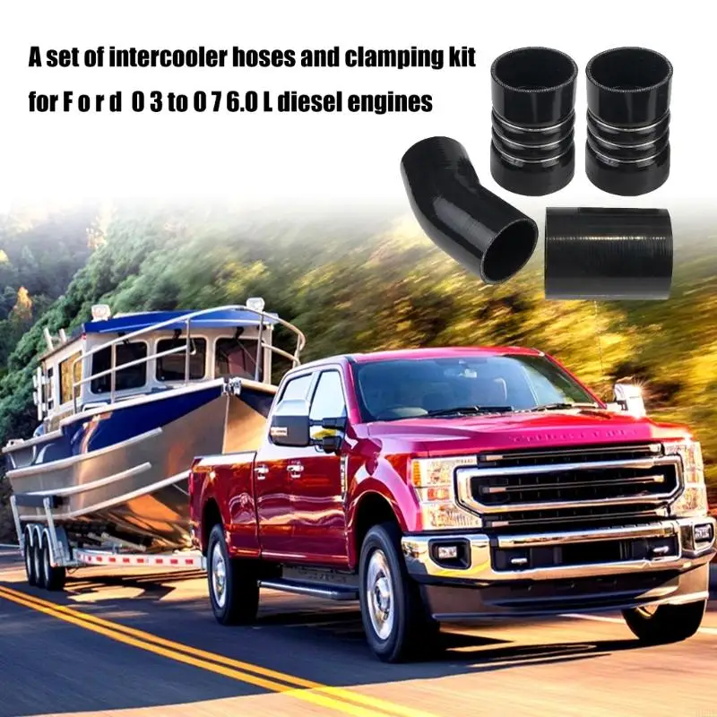 

Silicone Intercooler Pipe Clamp Set For F350 F450 F250 F550 6.0L Car Accessories H9EE