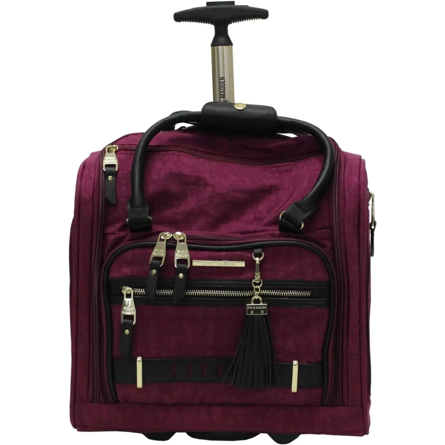 15 Inch Carry on Suitcase- Small Weekender Overnight Business Travel Luggage- Lightweight 2- Rolling Spinner Wheels Under Seat Bag for Women (Peek-A-Boo Purple)