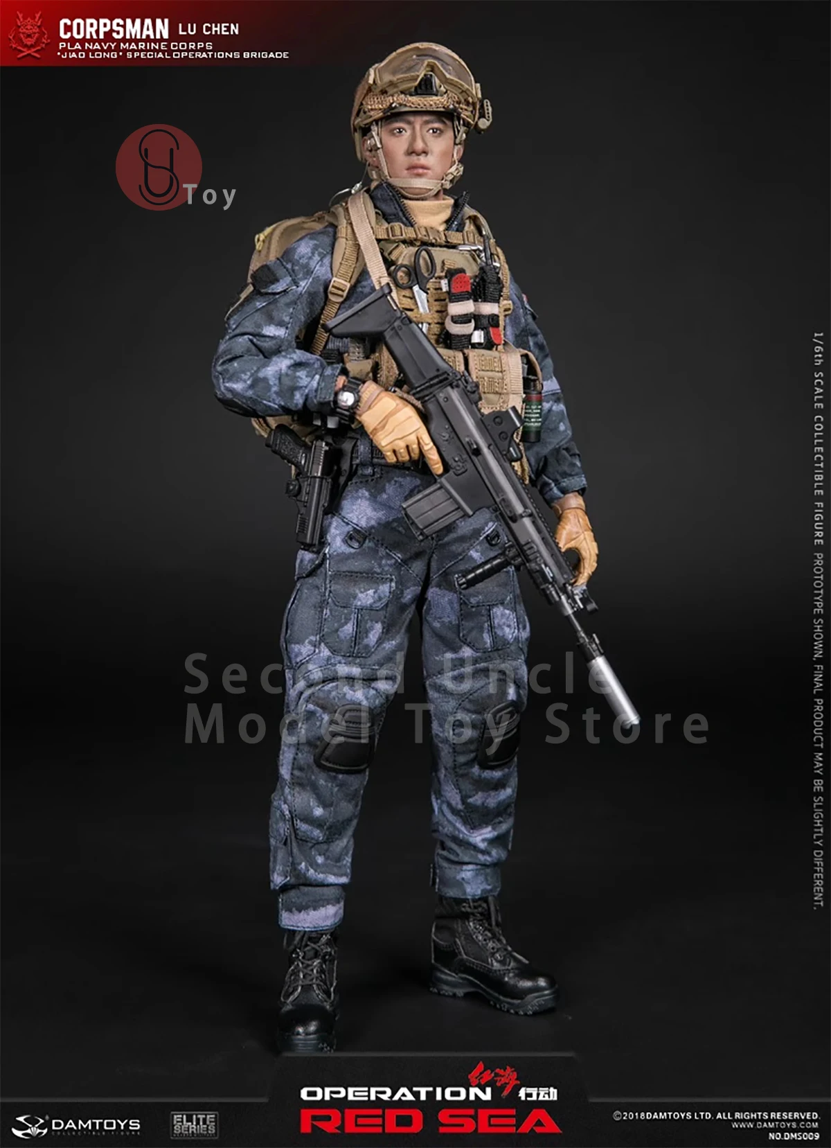 

DAMTOYS DMS009 1/6 PLA NAVY Marine Corps Special Operations Brigade Corpsman LU CHEN Male Soldier Action Figure Model Toys
