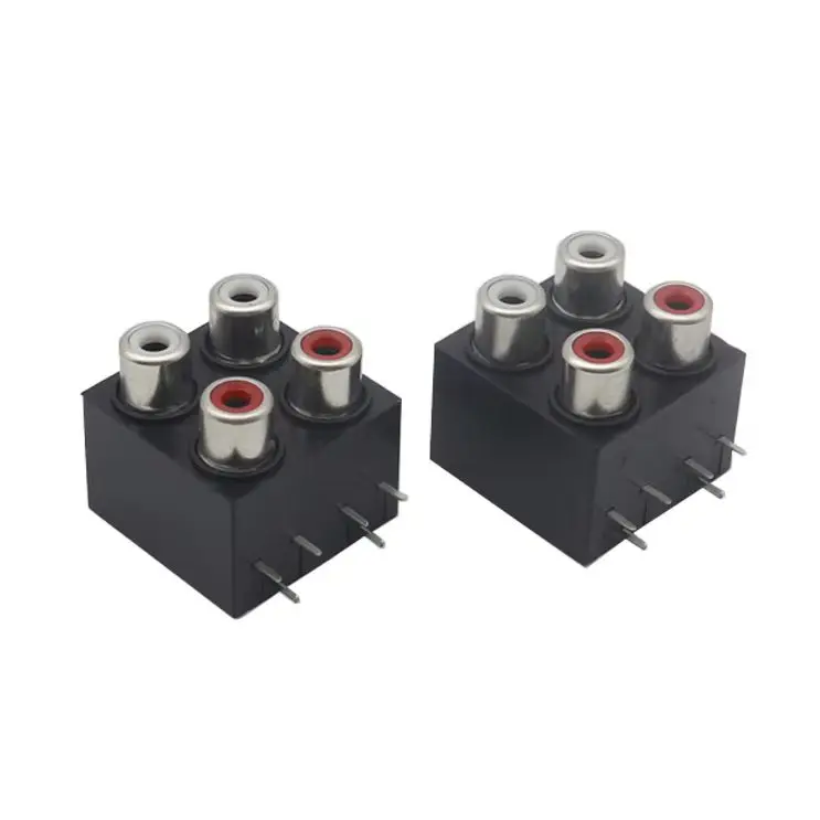 【3-1PCS】AV-8.4-12 Lotus Socket Audio And Video Socket Signal Socket Sealed 4-hole