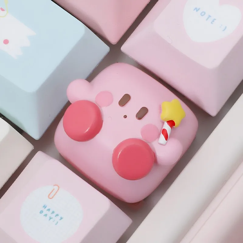 Kirby Tastenkappen Anime Cartoon Druck Kawaii DIY Tastatur Dekorative Kappen Mechanische Tastatur Tasten Feiertagsgeschenke