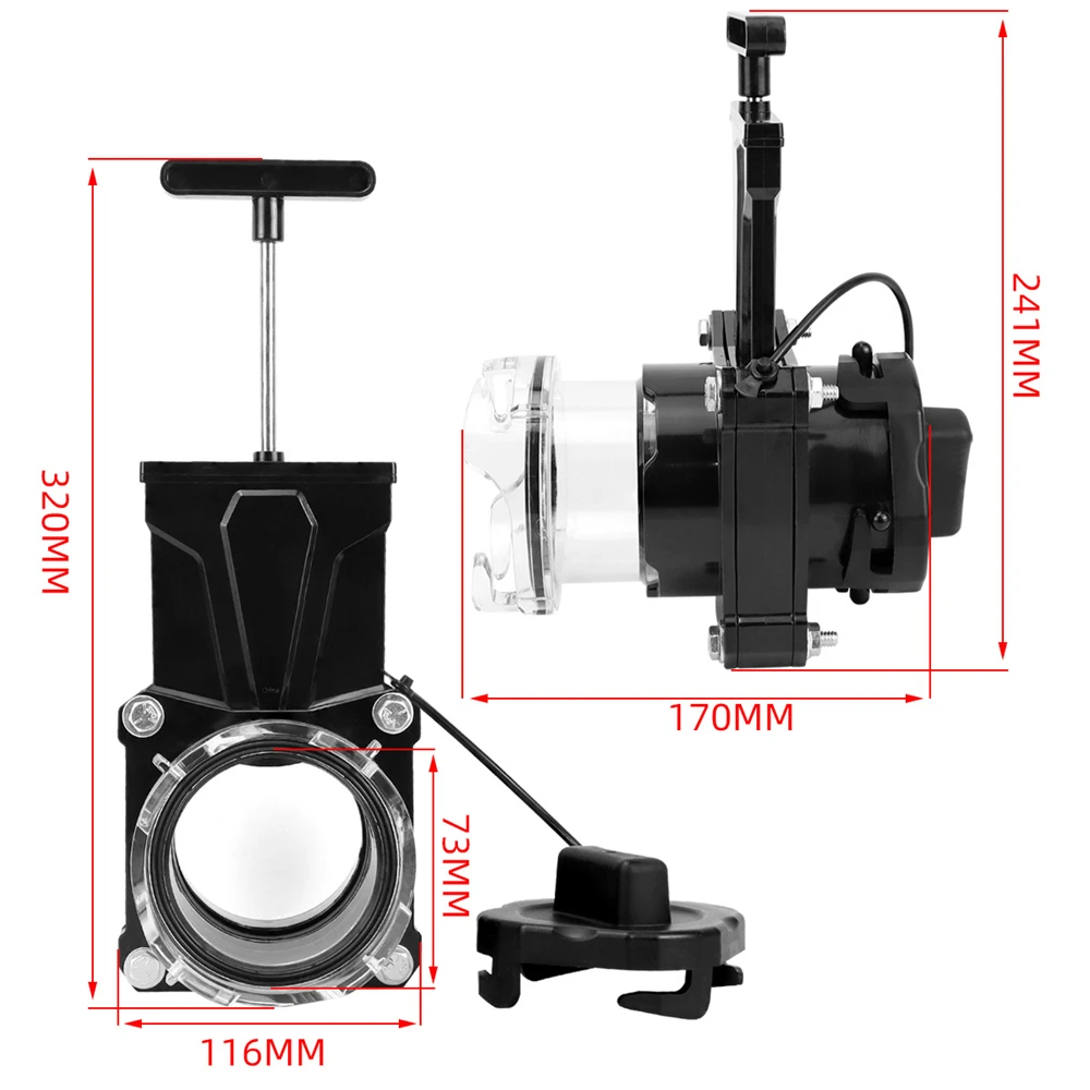

RV Gate Valve-Features Built-In 3.5- Inch Clear Adapter & 4 Bayonet Prongs - Fits 3-Inch Sewer Fittings & Connects