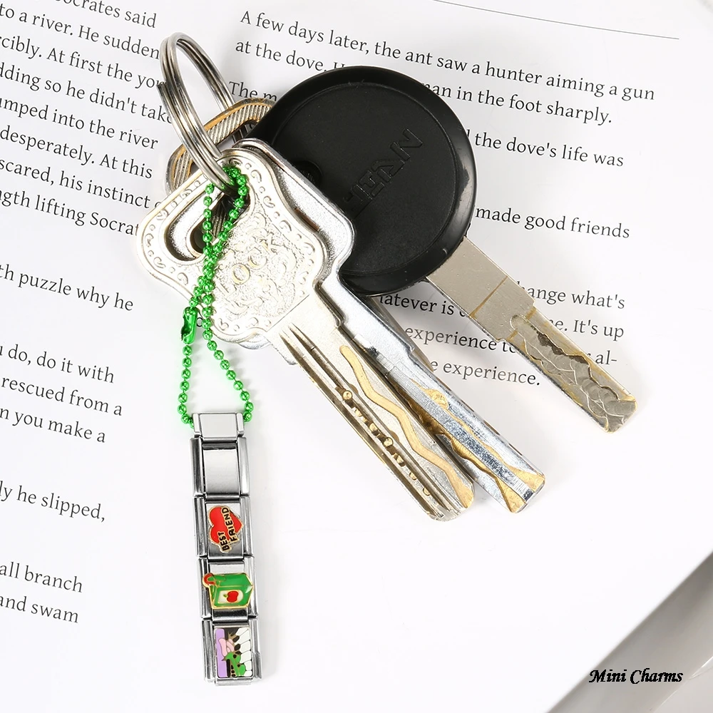 Neues Design Bunte Perlen Handykette Schlüsselanhänger Passend für 9mm Italienische Charms Edelstahl DIY Perlen Damen Herren Modeschmuck – Detail 4