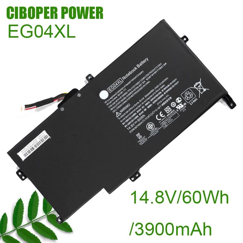 

CP Laptop Battery EG04XL EGO4XL 14.8V/60Wh/3900mAh For Envy 6 Series Envy Sleekbook 6 HSTNN-DB3T HSTNN-IB3T TPN-C103 TPN-C108