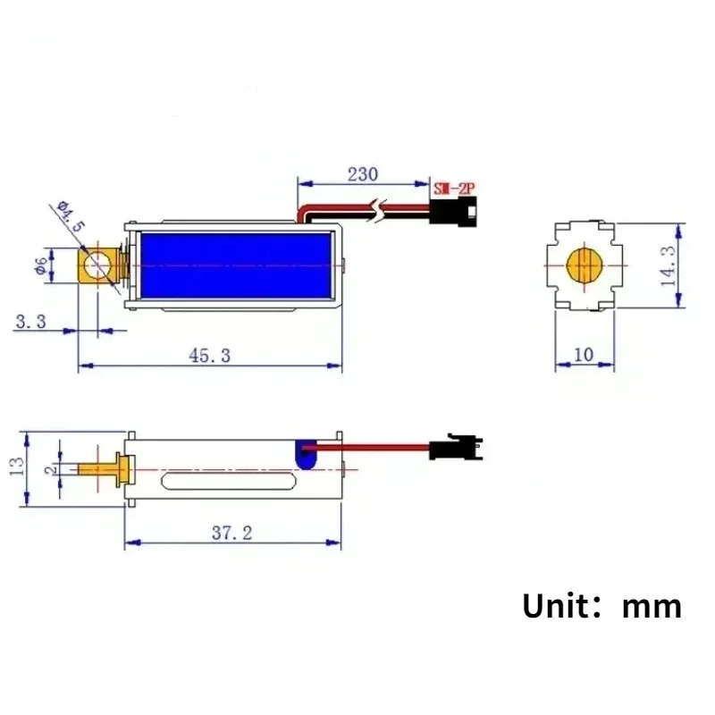 1PCS TAU-0537 Electromagnetic lock DC 6V/12V/24V Magnetic lock electric lock 1.5A/2A/1A  Linear Solenoid