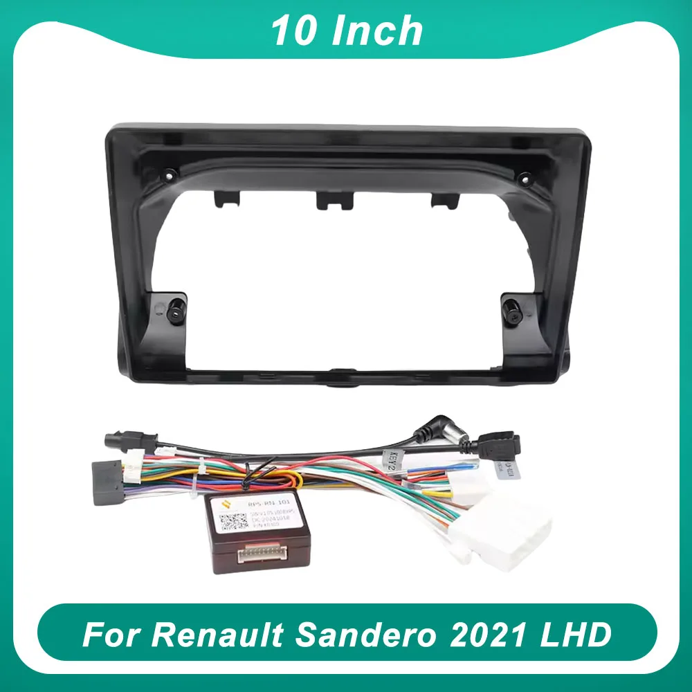 For Renault Sandero 2021 LHD 10 Inch Car Frame Fascia Adapter Android Radio Dash Panel Kit Canbus Box Decoder Installation Trim