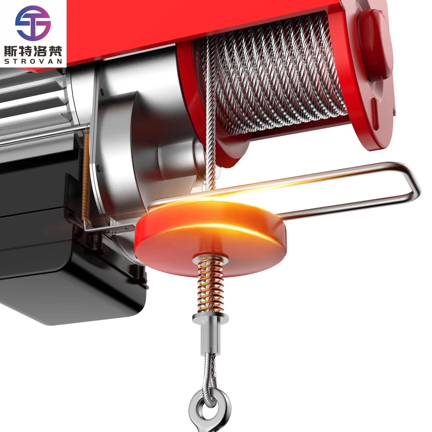 Portable Mini Electric Wire Rope Hoist 16m/min Remote Control Aluminum. CE Certified Lightweight Efficient for Home Garage