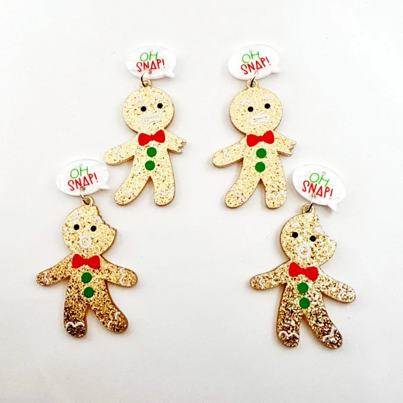 10pcs Cute Christmas Gingerbread Man Pendant, DIY Jewelry Accessories Making Earrings, Necklace, Keychain view 4