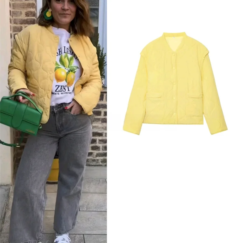 Automne nouveauté ample longue Sve rond Ne coton Jaet tapis pour femme blogueurs en Sle manteau d'extérieur décontracté